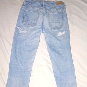 Ripped blue skinny jeans